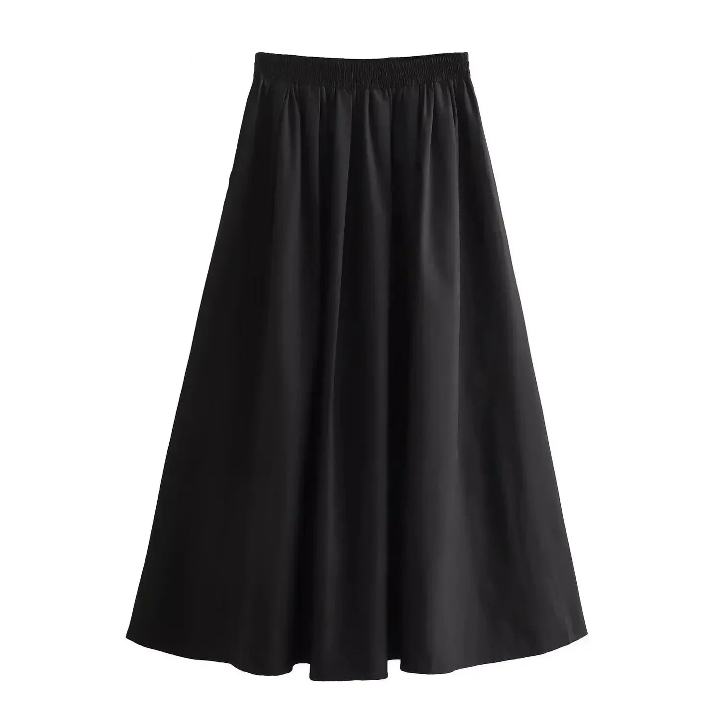 Wide Pleated Swing Skirt