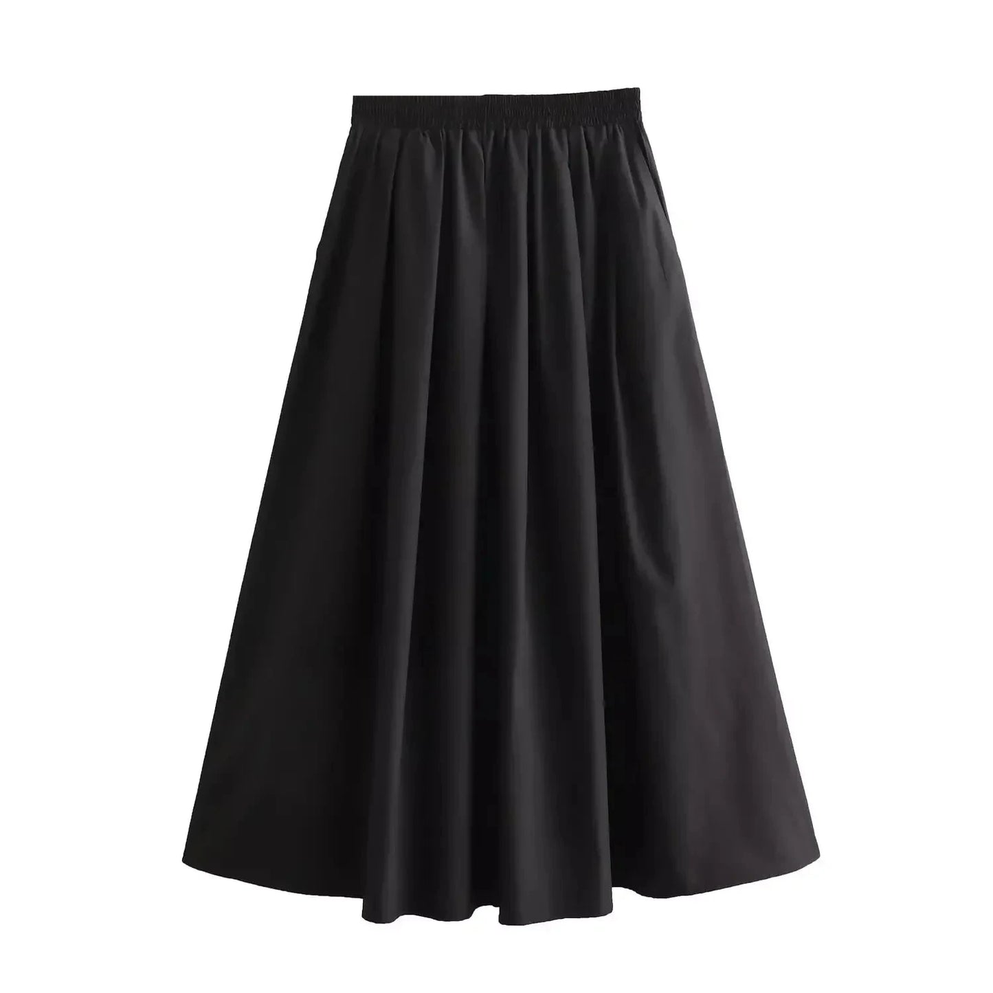 Wide Pleated Swing Skirt