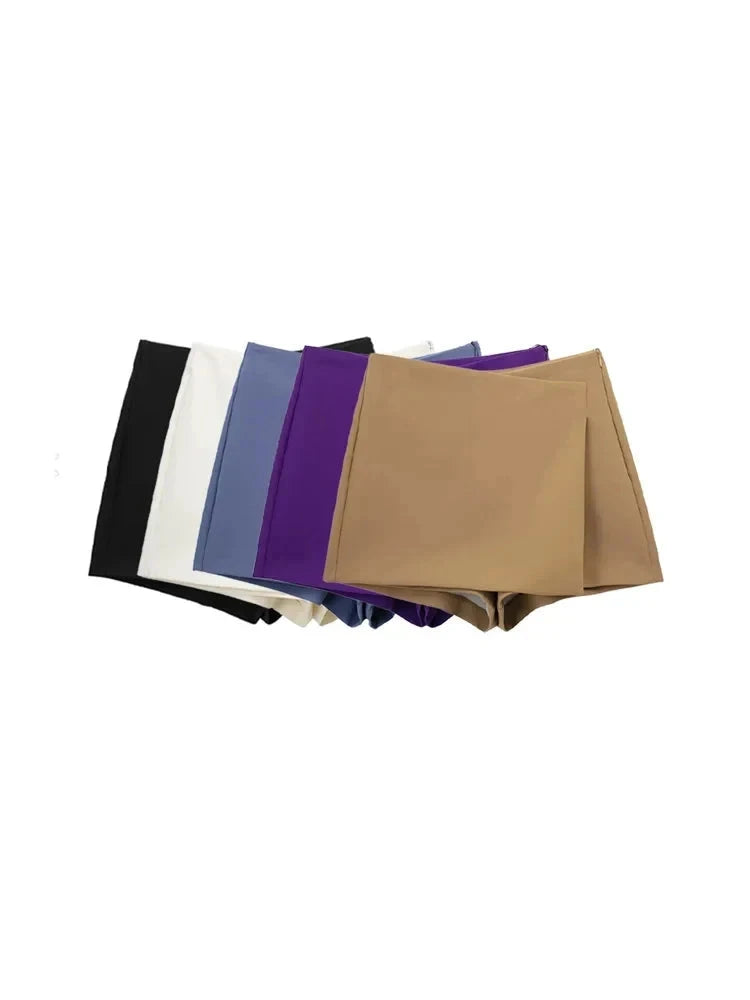 Pareo Style Asymmetric Shorts Skirts